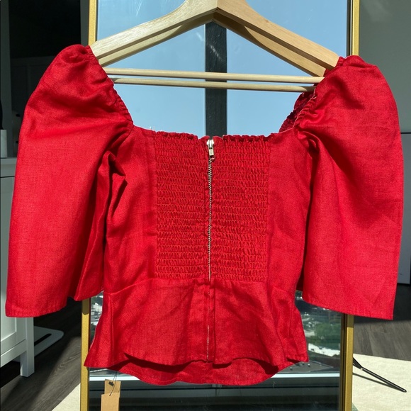 Reformation NWT Augusta Top Cherry - Picture 3 of 6